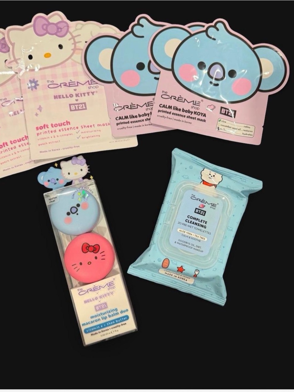 The Crème Shop x Hello Kitty and BT21 bundle